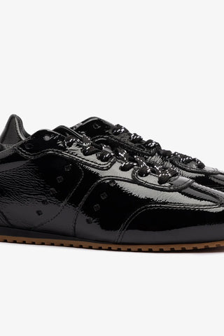 Tênis Stella Couro Verniz Preto Sneaker Larroudé