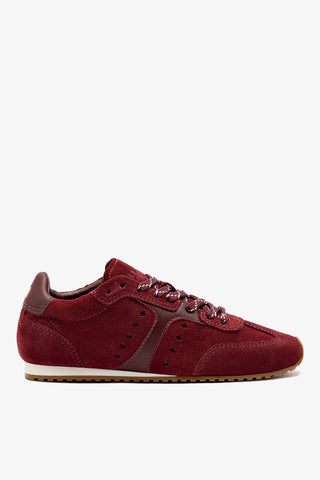 Tênis Stella Camurça e Couro Bordô Sneaker Larroudé