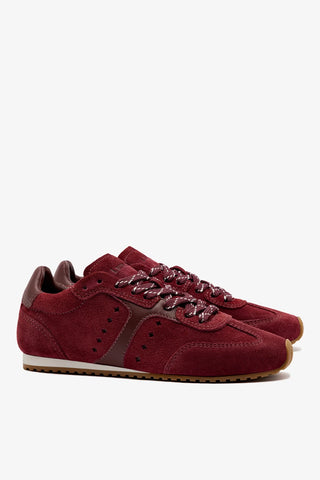 Tênis Stella Camurça e Couro Bordô Sneaker Larroudé