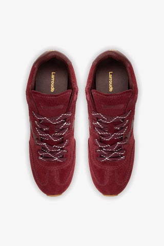 Tênis Stella Camurça e Couro Bordô Sneaker Larroudé