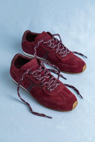 Tênis Stella Camurça e Couro Bordô Sneaker Larroudé