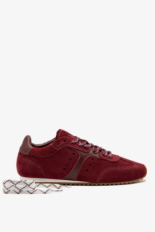 Tênis Stella Camurça e Couro Bordô Sneaker Larroudé