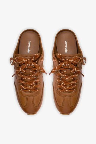 Mule Stella Couro Caramelo Sneaker Larroudé