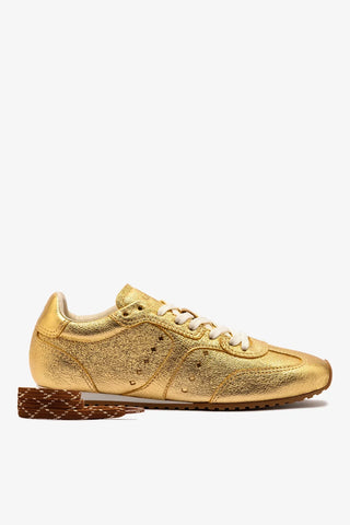 Tênis Stella Couro Dourado Sneaker Larroudé