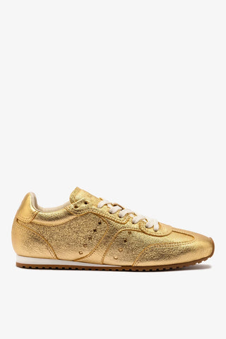 Tênis Stella Couro Dourado Sneaker Larroudé