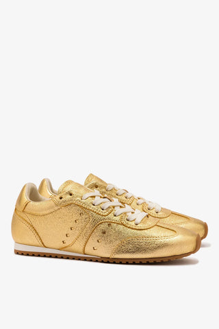 Tênis Stella Couro Dourado Sneaker Larroudé