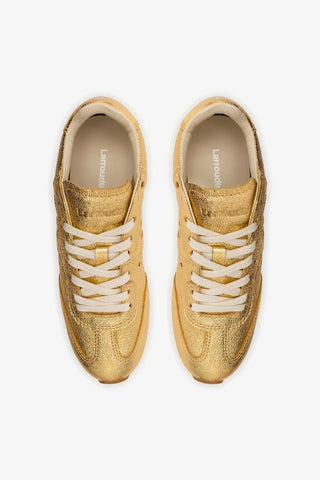 Tênis Stella Couro Dourado Sneaker Larroudé