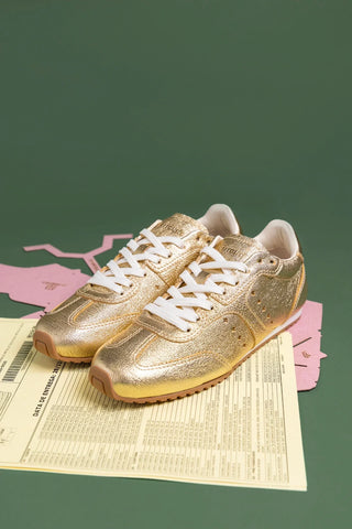 Tênis Stella Couro Dourado Sneaker Larroudé
