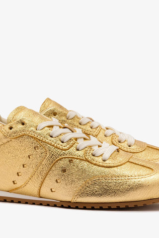 Tênis Stella Couro Dourado Sneaker Larroudé