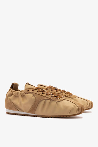 Tênis Stella Lite Nylon e Camurça Caramelo Sneaker Larroudé