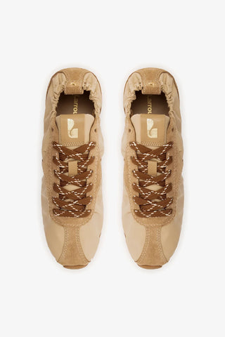 Tênis Stella Lite Nylon e Camurça Caramelo Sneaker Larroudé