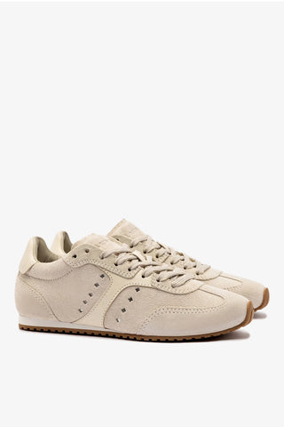 Tênis Stella Camurça Cinza e Couro Off White Sneaker Larroudé