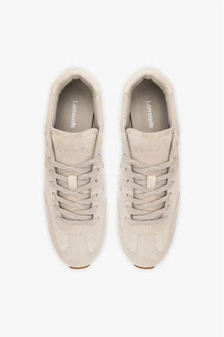Tênis Stella Camurça Cinza e Couro Off White Sneaker Larroudé