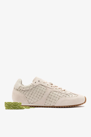Tênis Stella Macramê Couro e Camurça Cinza Sneaker Larroudé