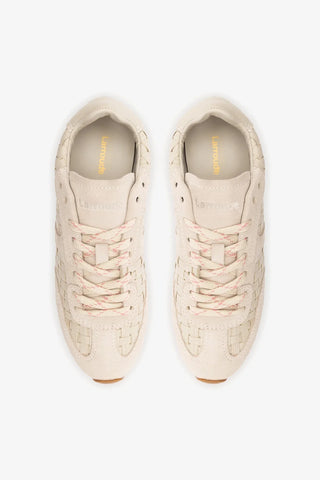 Tênis Stella Macramê Couro e Camurça Cinza Sneaker Larroudé