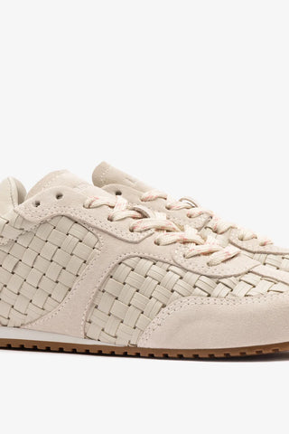 Tênis Stella Macramê Couro e Camurça Cinza Sneaker Larroudé