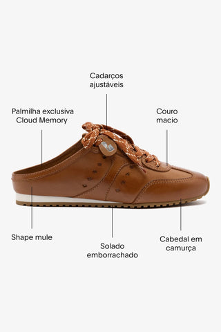 Mule Stella Couro Caramelo Sneaker Larroudé