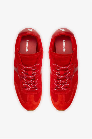 Tênis Stella Camurça Vermelho e Couro Vermelho Sneaker Larroudé