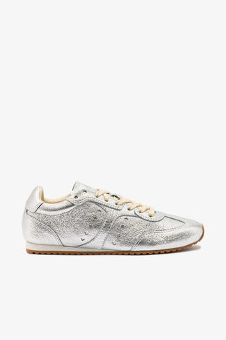 Tênis Stella Couro Prateado Sneaker Larroudé