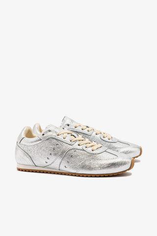 Tênis Stella Couro Prateado Sneaker Larroudé