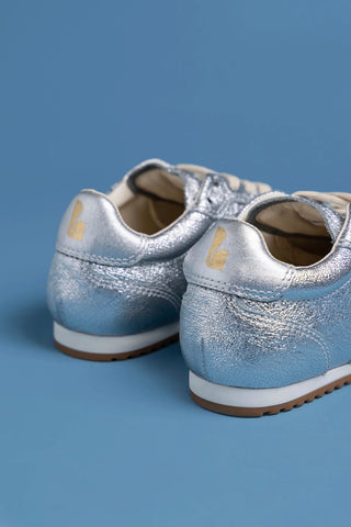 Tênis Stella Couro Prateado Sneaker Larroudé