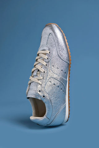 Tênis Stella Couro Prateado Sneaker Larroudé