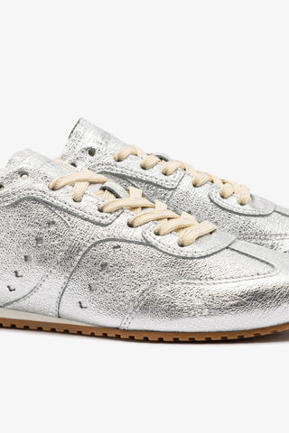 Tênis Stella Couro Prateado Sneaker Larroudé