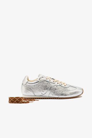 Tênis Stella Couro Prateado Sneaker Larroudé