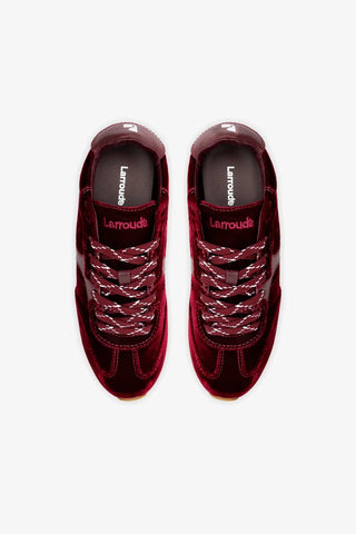 Tênis Stella Veludo e Couro Vinho Sneaker Larroudé