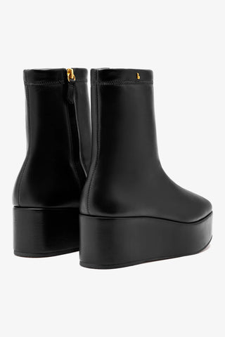 Bota Flatform Dani Couro Preto Boot Larroudé
