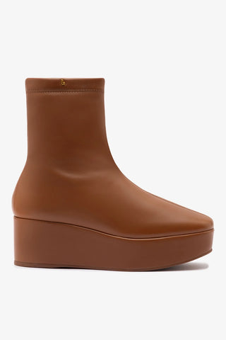 Bota Dani New Flatform Dani Couro Caramelo Boot Larroudé