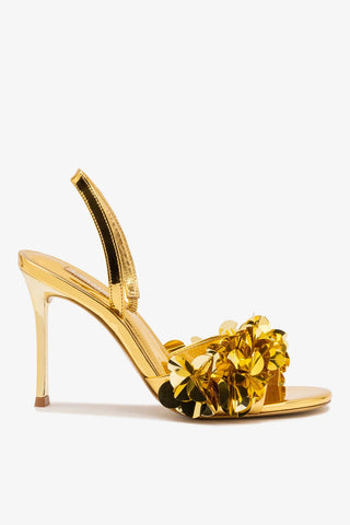 Sandália Morgan Espelhado Dourado Sandal Larroudé