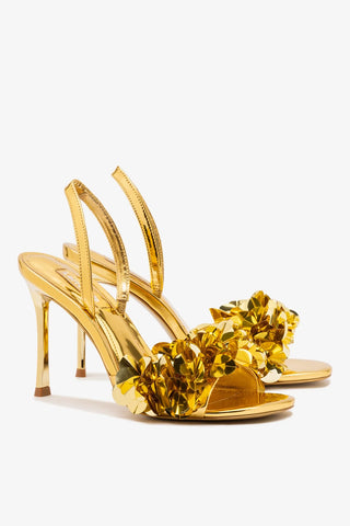 Sandália Morgan Espelhado Dourado Sandal Larroudé