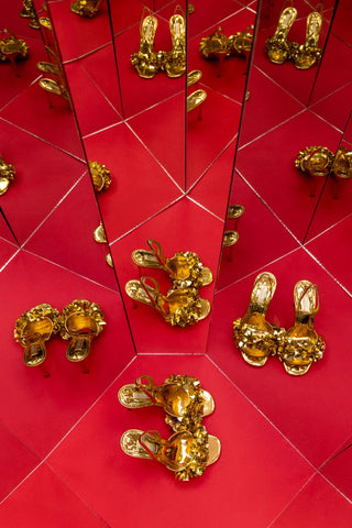 Sandália Morgan Espelhado Dourado Sandal Larroudé