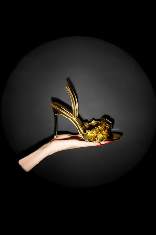 Sandália Morgan Espelhado Dourado Sandal Larroudé