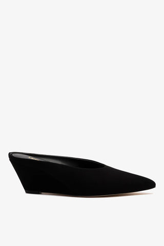 Mule Loulou Camurça Preto Mule Larroudé
