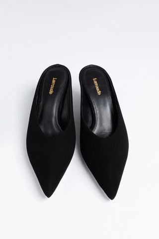 Mule Loulou Camurça Preto Mule Larroudé