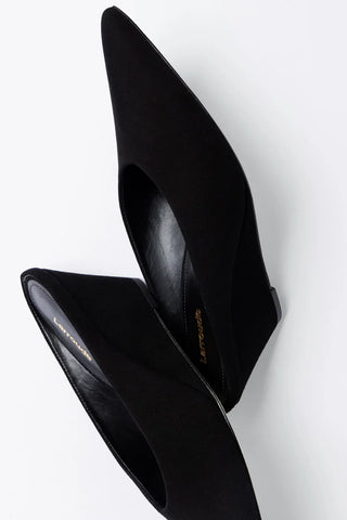 Mule Loulou Camurça Preto Mule Larroudé