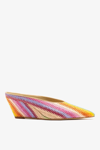 Mule Loulou Rafia Multicor Mule Larroudé
