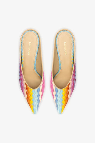Mule Loulou Rafia Multicor Mule Larroudé