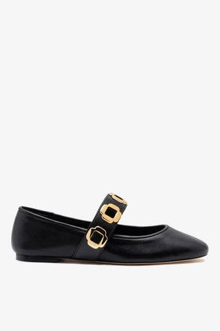 Sapatilha Milan Couro Preto Ballerina Larroudé