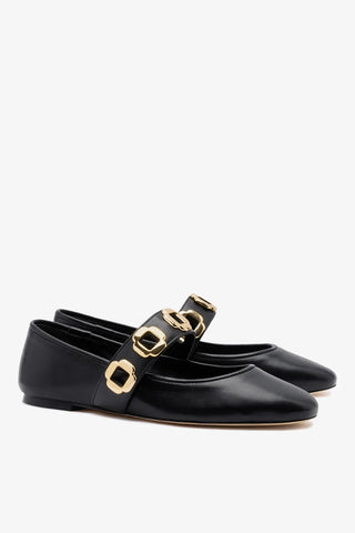 Sapatilha Milan Couro Preto Ballerina Larroudé