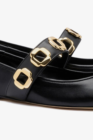 Sapatilha Milan Couro Preto Ballerina Larroudé