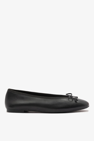 Sapatilha Pavlova Couro Preto Ballerina Larroudé