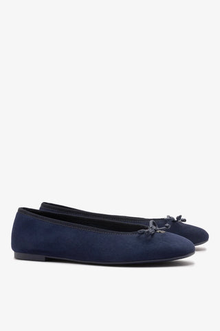 Sapatilha Pavlova Camurça Azul Ballerina Larroudé