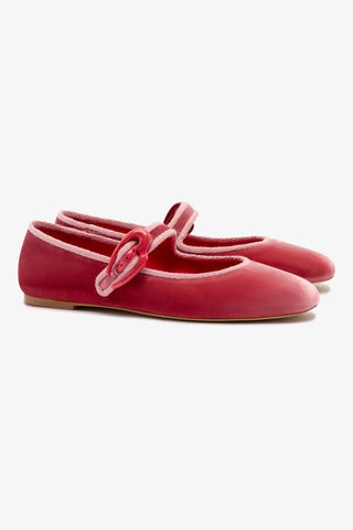Sapatilha Verona Veludo Rosa Ballerina Larroudé