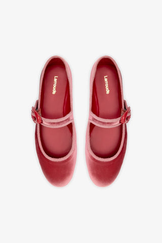 Sapatilha Verona Veludo Rosa Ballerina Larroudé