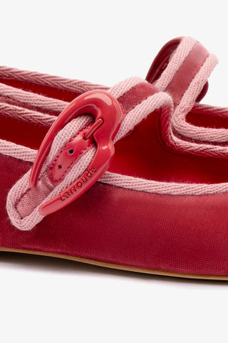 Sapatilha Verona Veludo Rosa Ballerina Larroudé