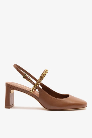 Slingback Georgina Milanina Couro Caramelo Pump Larroudé