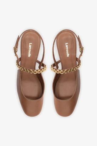 Slingback Georgina Milanina Couro Caramelo Pump Larroudé